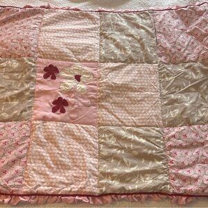 Cocalo Baby Crib Blanket Pink Green Brown EUC
